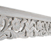 Hand-Carved Medallion Floating Wall Shelf - Grey (30”)